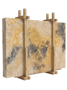 Travertine Slab - Yellow Black - Evran Natural Stone