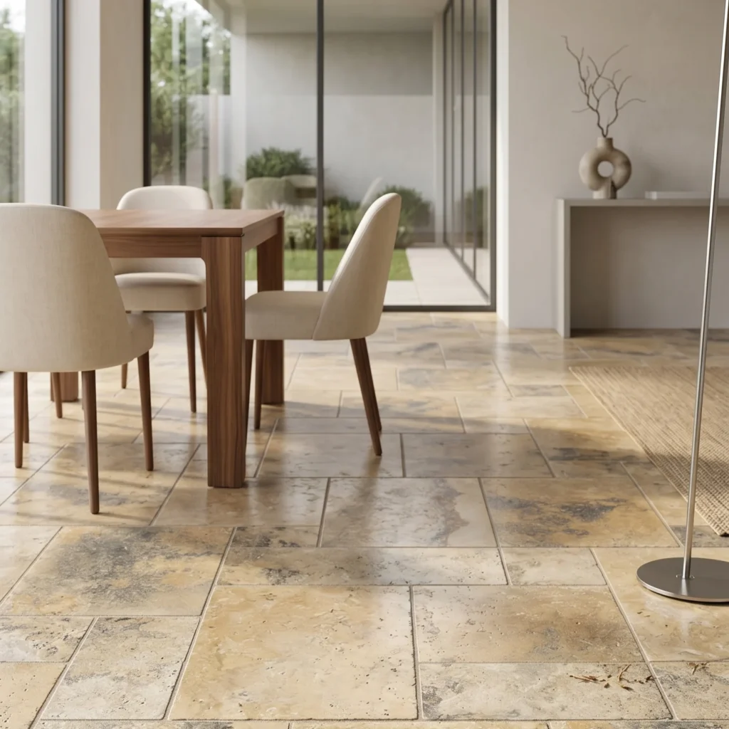 Travertine Tile - Yellow Black - Evran Natural Stone
