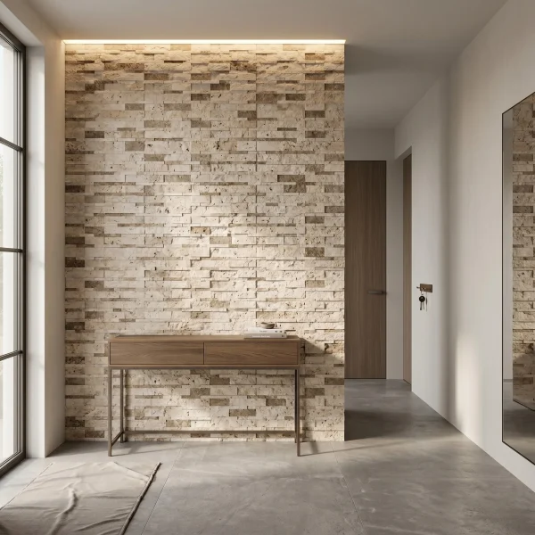 Travertine Ledger Panel - Noche Light - Evran Natural Stone