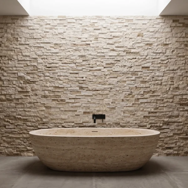 Travertine Ledger Panel - Noche Light - Evran Natural Stone
