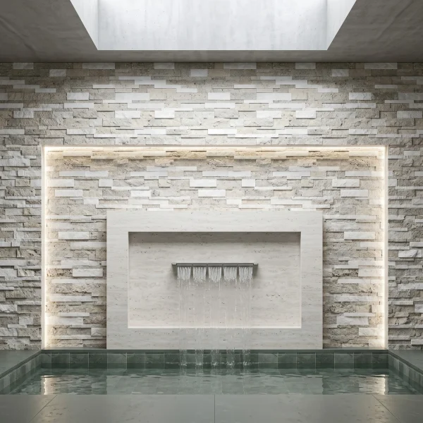 Travertine Ledger Panel - Silver White- Evran Natural Stone