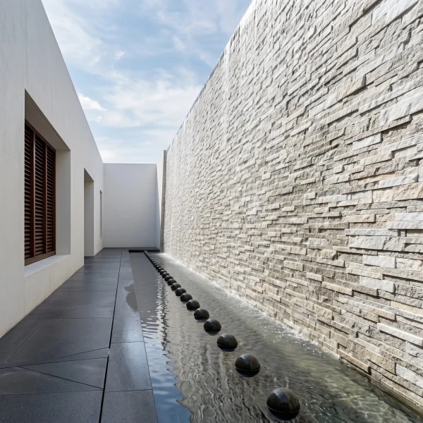 Travertine Ledger Panel - Silver White- Evran Natural Stone