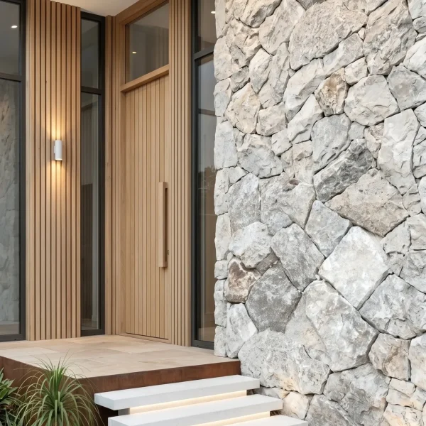 Travertine Rockface - Silver - Evran Natural Stone