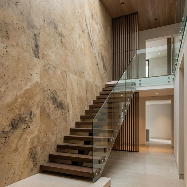 Travertine Slab - Yellow Black - Evran Natural Stone