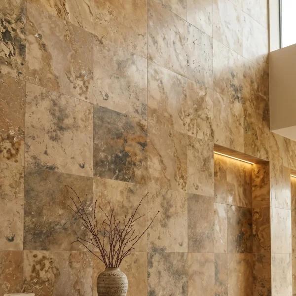 Travertine Slab - Yellow Black - Evran Natural Stone