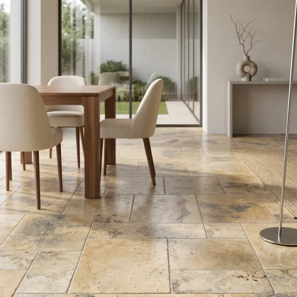 Travertine Tile - Yellow Black - Evran Natural Stone