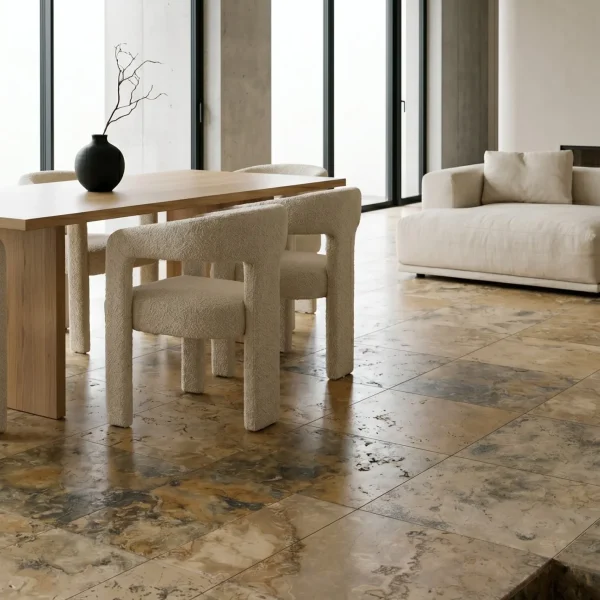 Travertine Tile - Yellow Black - Evran Natural Stone