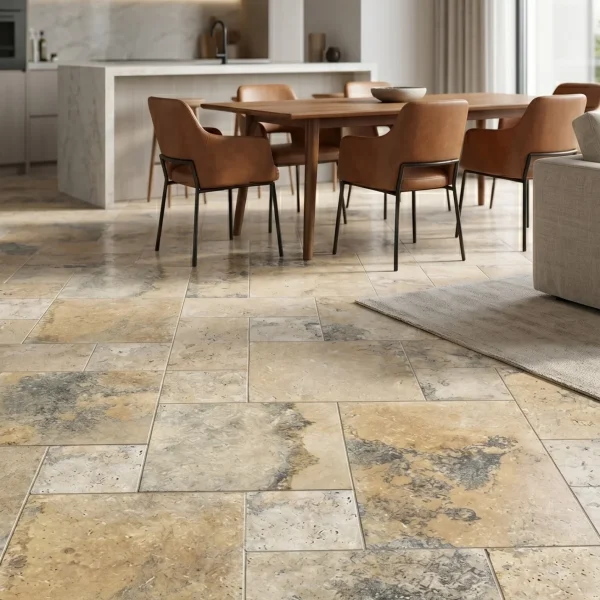 Travertine Tile - Yellow Black - Evran Natural Stone